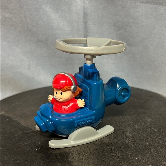 McDonald's Other - Fisher-Price McDonald's Little People Blue Helicopter w/ Red Boy 2004 Happy Meal